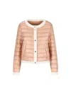 Herno Matte Trim Quilted Short Jacket In Pink