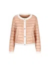 Herno Matte Trim Quilted Short Jacket In Rosa Chiaro