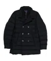Herno Double-breasted Puffer Jacket With Quilted Texture In Black