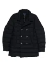 Herno Double-breasted Puffer Jacket With Quilted Texture In Black