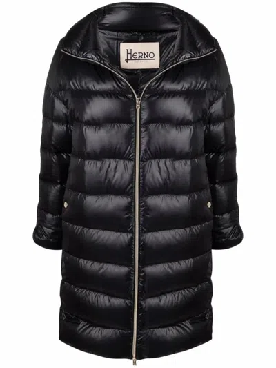 HERNO HERNO QUILTED DOWN COAT WITH HIGH COLLAR