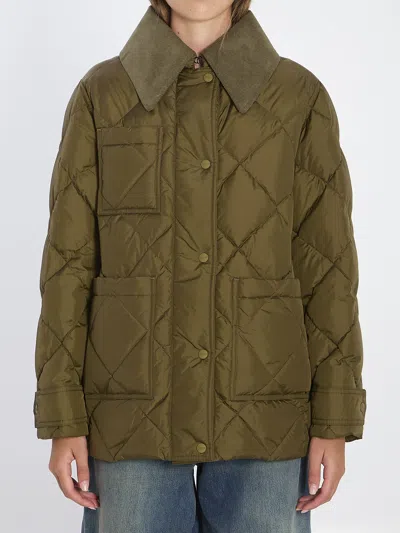 Herno Quilted Down Jacket In Green