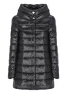 Herno Amelia Water-resistant Ultralight Nylon A-line Puffer Jacket In Black