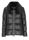 Herno Faux Fur And Quilted Nylon Down Bomber Jacket In Black