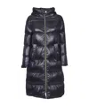 Herno Glossy Long Puffer Jacket With High Collar And Oversized Fit In Black