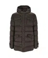 Herno Long-sleeved Hooded Down Jacket In Black