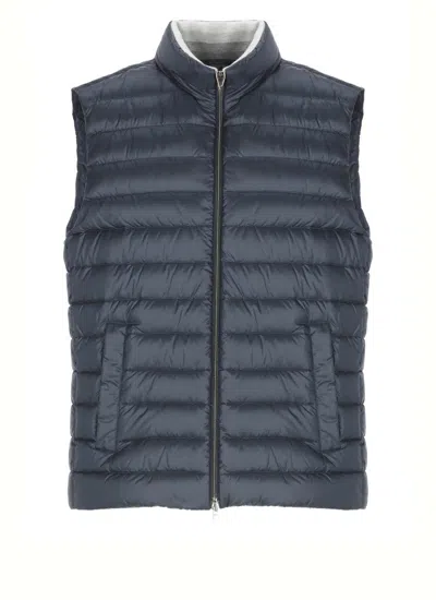 Herno Quilted Down Jacket In Blue