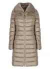 Herno Fur Collar Quilted Down Jacket In Neutral