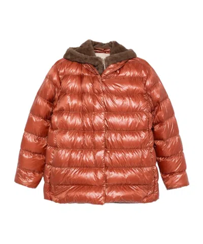 Herno Quilted Down Jacket In Orange