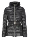 Herno Shniy Padded Down Jacket With Belt Coats Black In Black