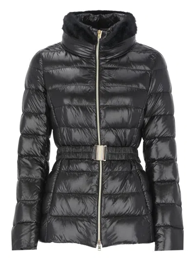 Herno Shniy Padded Down Jacket With Belt Coats Black
