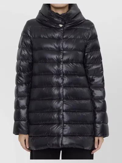 Herno Quilted Down Jacket High Collar In Black