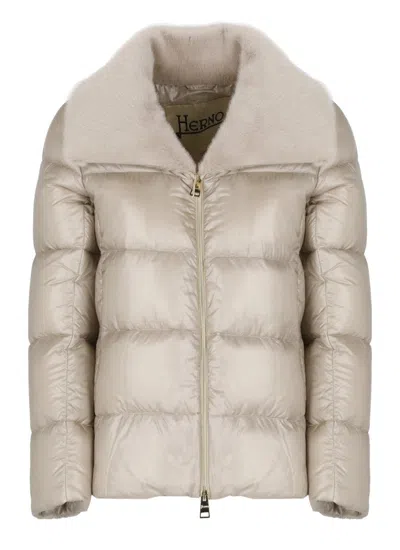 Herno Quilted Down Jacket In Neutral