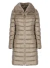 Herno Fur Collar Quilted Down Jacket In Neutral