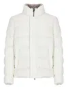 Herno Bomber Jacket In Arendelle And Faux Fur In White