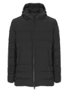 Herno Quilted Down Jacket With Adjustable Hood And Buttoned Pockets In Black