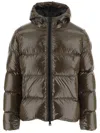 Herno Quilted Down Jacket With Adjustable Hood And Elasticated Hems In Brown