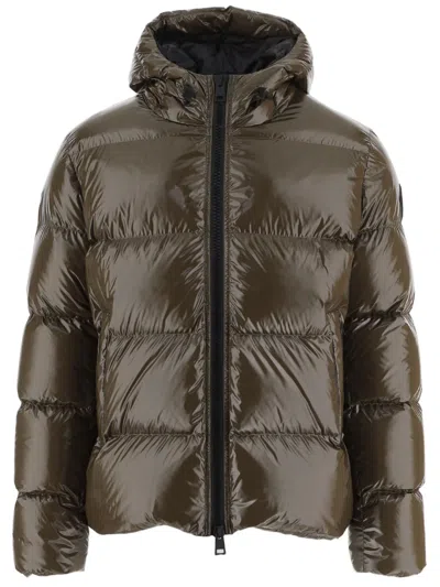 Herno Quilted Down Jacket With Adjustable Hood And Elasticated Hems In Multi
