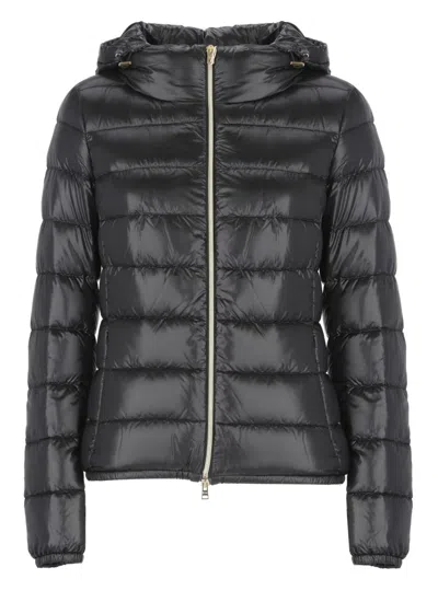 Herno Quilted Down Jacket With High Neck In Black