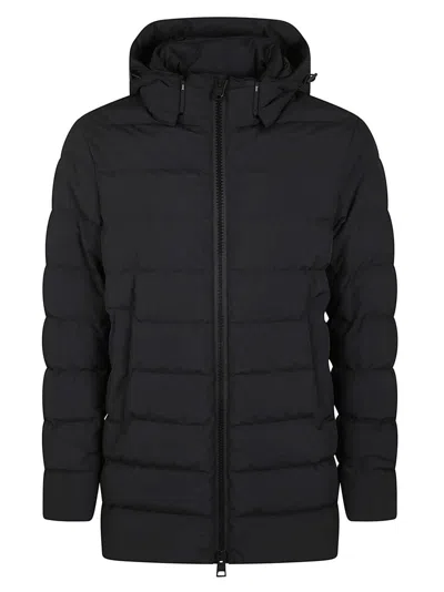 HERNO QUILTED DOWN JACKET WITH HOOD AND RIBBED CUFFS