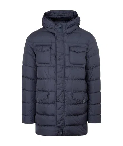 Herno Quilted Down Padded Coat In Blue