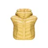 Herno Bicolor Polyamide Sleveless Jacket In Gold