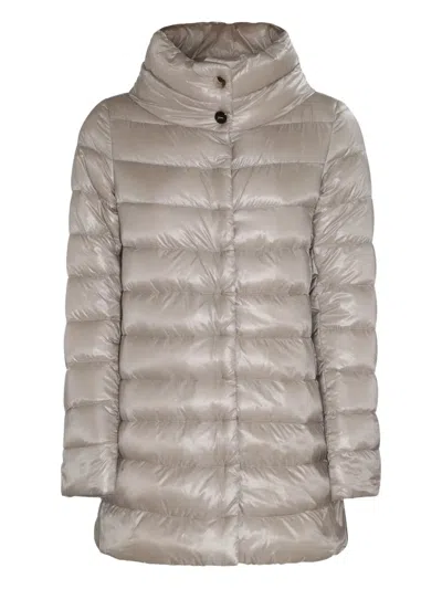 Herno Quilted Down-filled Down Coat In Neutral