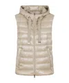 Herno Quilted Sleeveless Hooded Jacket Drawstring In Gold