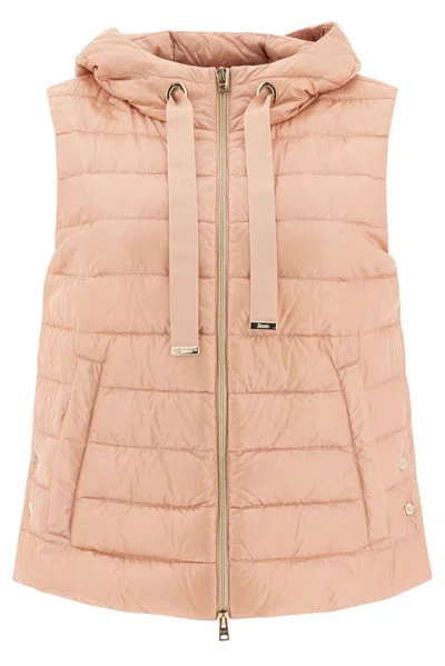 Herno Quilted Drawstring Gilet In Pink