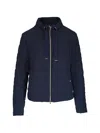 Herno Quilted Drawstring Jacket In Blue