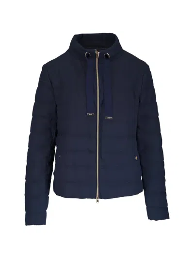 Herno Quilted Drawstring Jacket In Blue