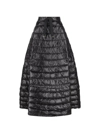 Herno Quilted Drawstring Maxi Skirt In Black