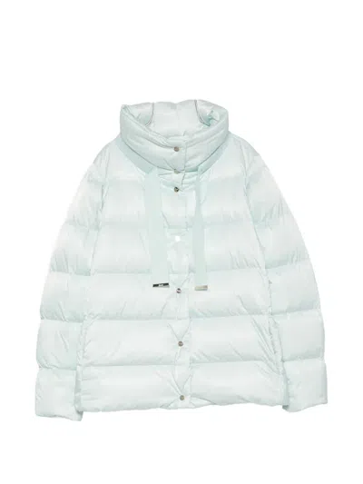 Herno Quilted Drawstring Parka In Blue