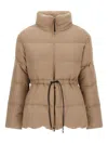 Herno Quilted Drawstring Wool Jacket In Neutral