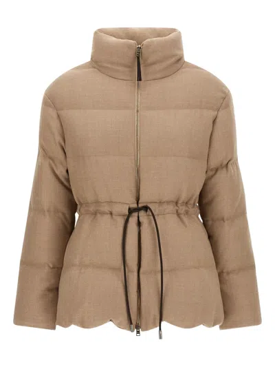 HERNO QUILTED DRAWSTRING WOOL JACKET
