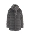 Herno Quilted Faux Fur Puffer Jacket In Gray