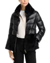 Herno Ultralight Nylon And Lady Alternative Fur Cape Clothing In Black