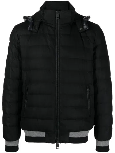 Herno Quilted-finish Padded Jacket In 黑色