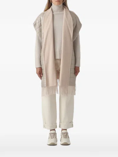 Herno Quilted Fringed Gilets In Multi