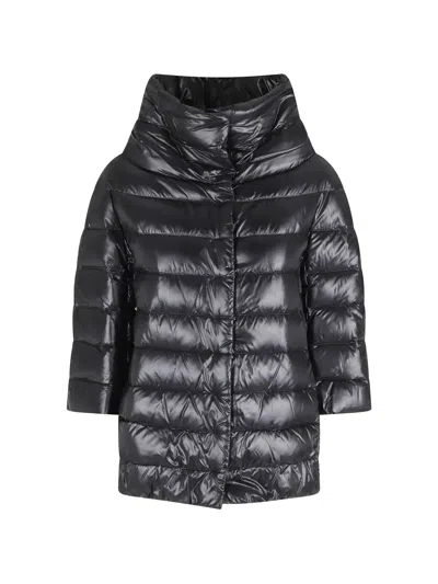 Herno Ultralight Oversized Puffer Jacket With Goose Down Filling In Black