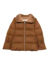 Herno Quilted Fur-trimmed Jacket In Brown