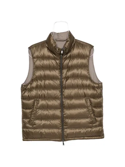 Herno Quilted Gilet In Brown