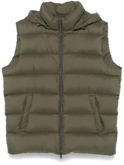 Herno Quilted Gilet In Green