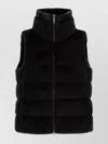 Herno Vest In Lady Alternative Fur And Nylon Ultralight In Black