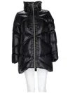 Herno Quilted Glossy High Collar Polyamide Down Jacket In Black