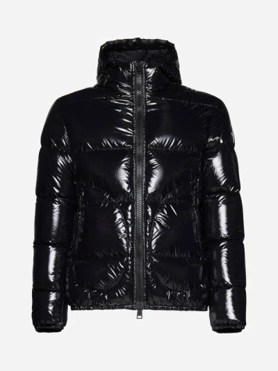 Herno Hooded Shiny Down Jacket In Black