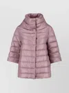 Herno Quilted Turtleneck Puffer Coat In Pink