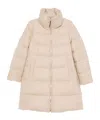 Herno Long Quilted Jacket High Collar In Neutral