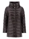 Herno Amelia Funnel-neck Padded Coat In Brown