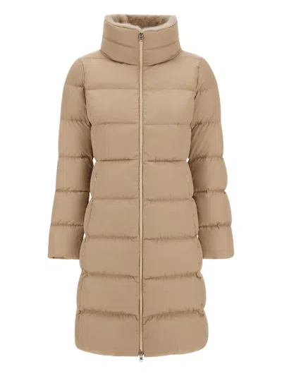 Herno Quilted High-neck Jacket In Neutral